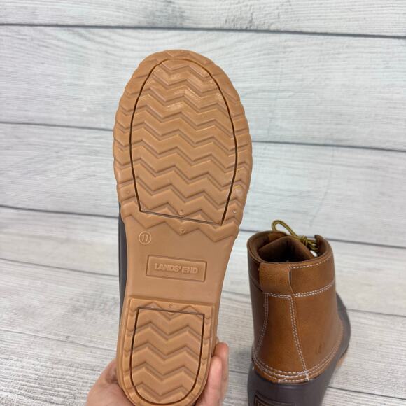 Lands End Men's Haze Brown Durable All Weather Duck Boots Size 11D - Picture 5 of 9
